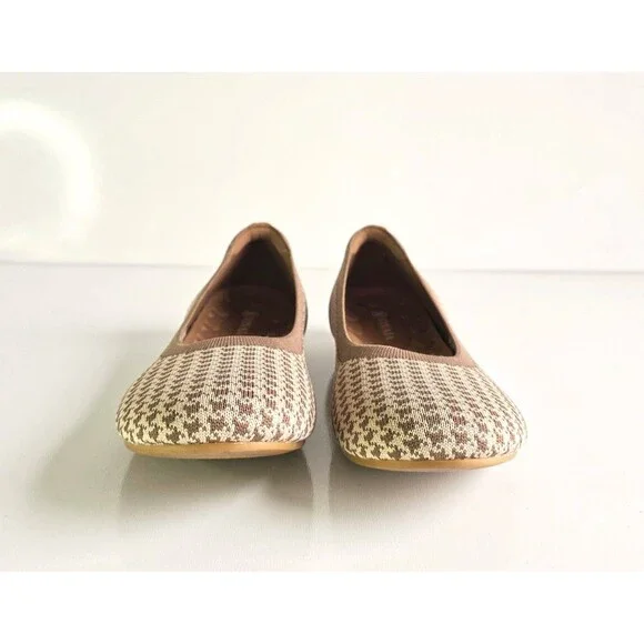 VIVAIA Claire Round Toe Flats Espresso Houndstooth Sz 43 11 Knit Comfort Brown - Picture 6 of 12